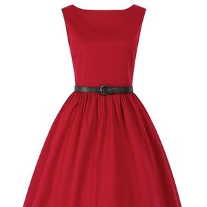 Lindy Bop Audrey Dress in Red